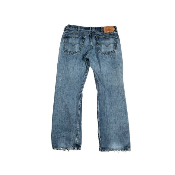 Vintage Y2K Levi’s 501 Blue Denim Distressed Jeans Button Fly Actual 36x28.5 - Picture 11 of 16